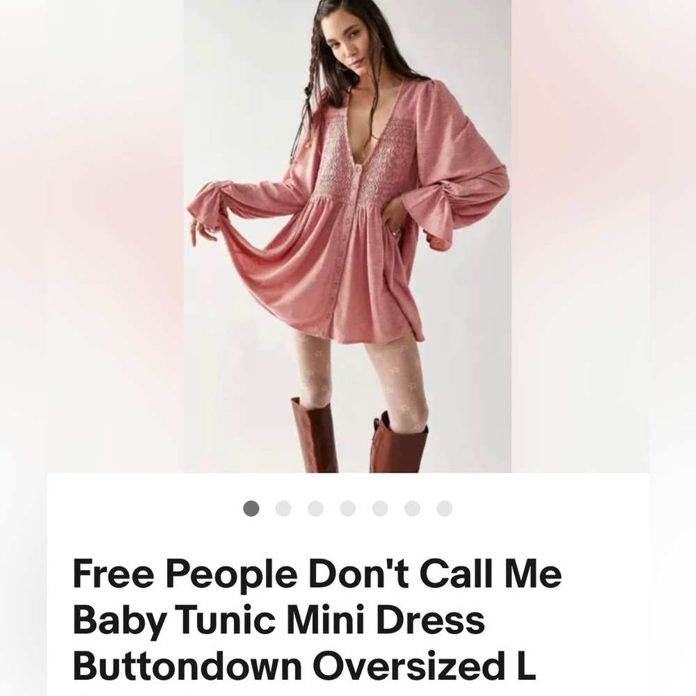 Free People/Don’t Call Me Baby/tunic mini dress/oversized/new without tags